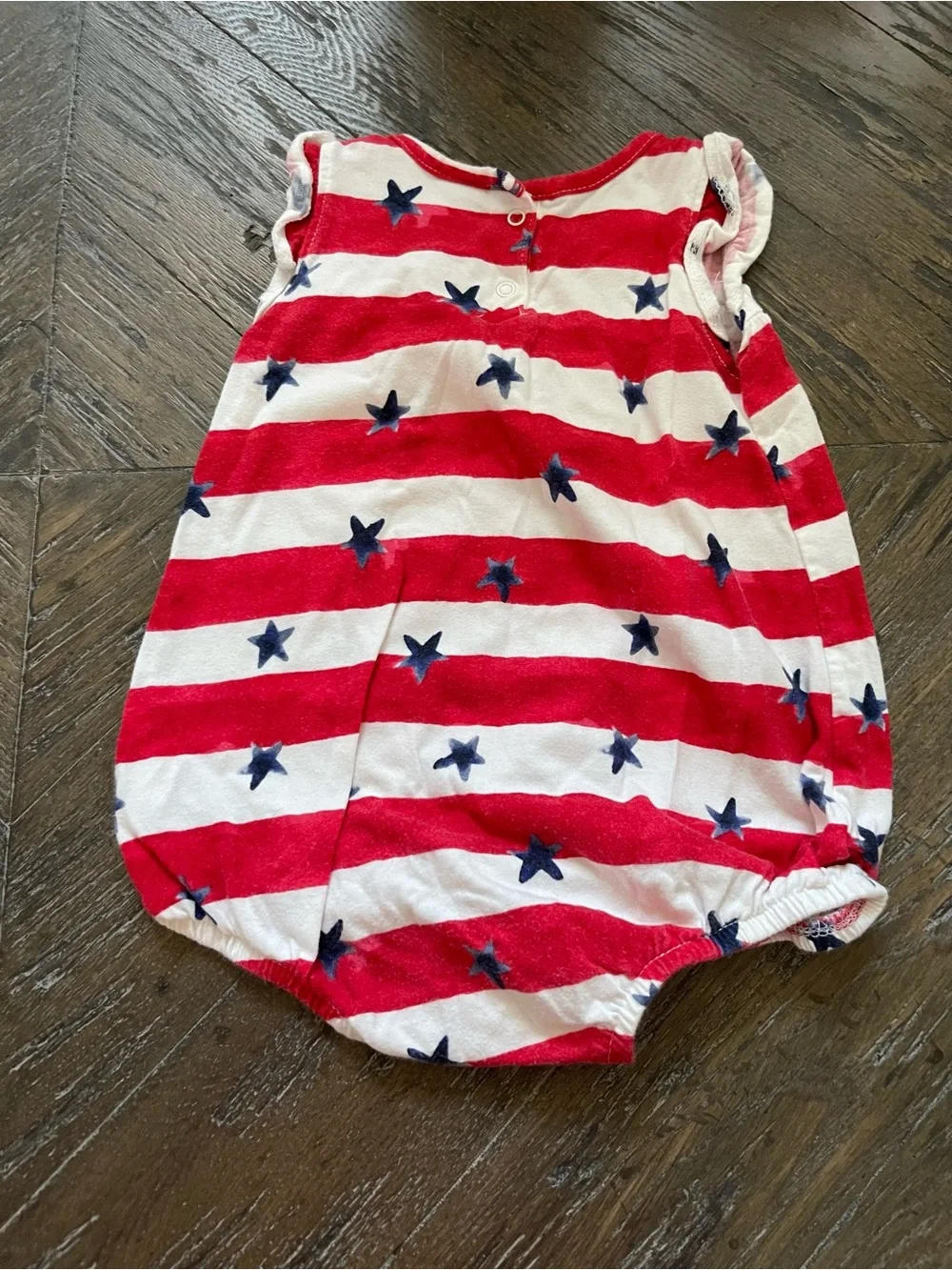 Old Navy Red and White Stars & Stripes Patroitic Romper Size 6-12M